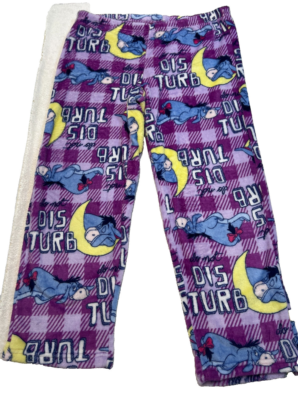 Disney Womens Pajamas Pants Eeyore Unisex Do Not Disturb Purple, Sz XL